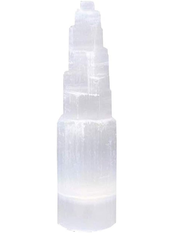 AierCrystal Natural Selenite Crystal Selenium Skyscraper Tower Carving Statue Home Decoration Stone Gypsum Tower for Home Decor Ornaments (15cm-1pcs) - Image 1